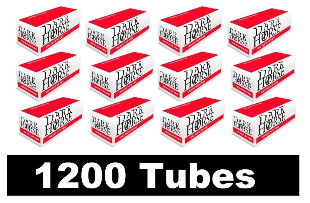 1200pcs Dark Horse Cigarette Tobacco Tubes King Size Brand New (12 x Pk100)