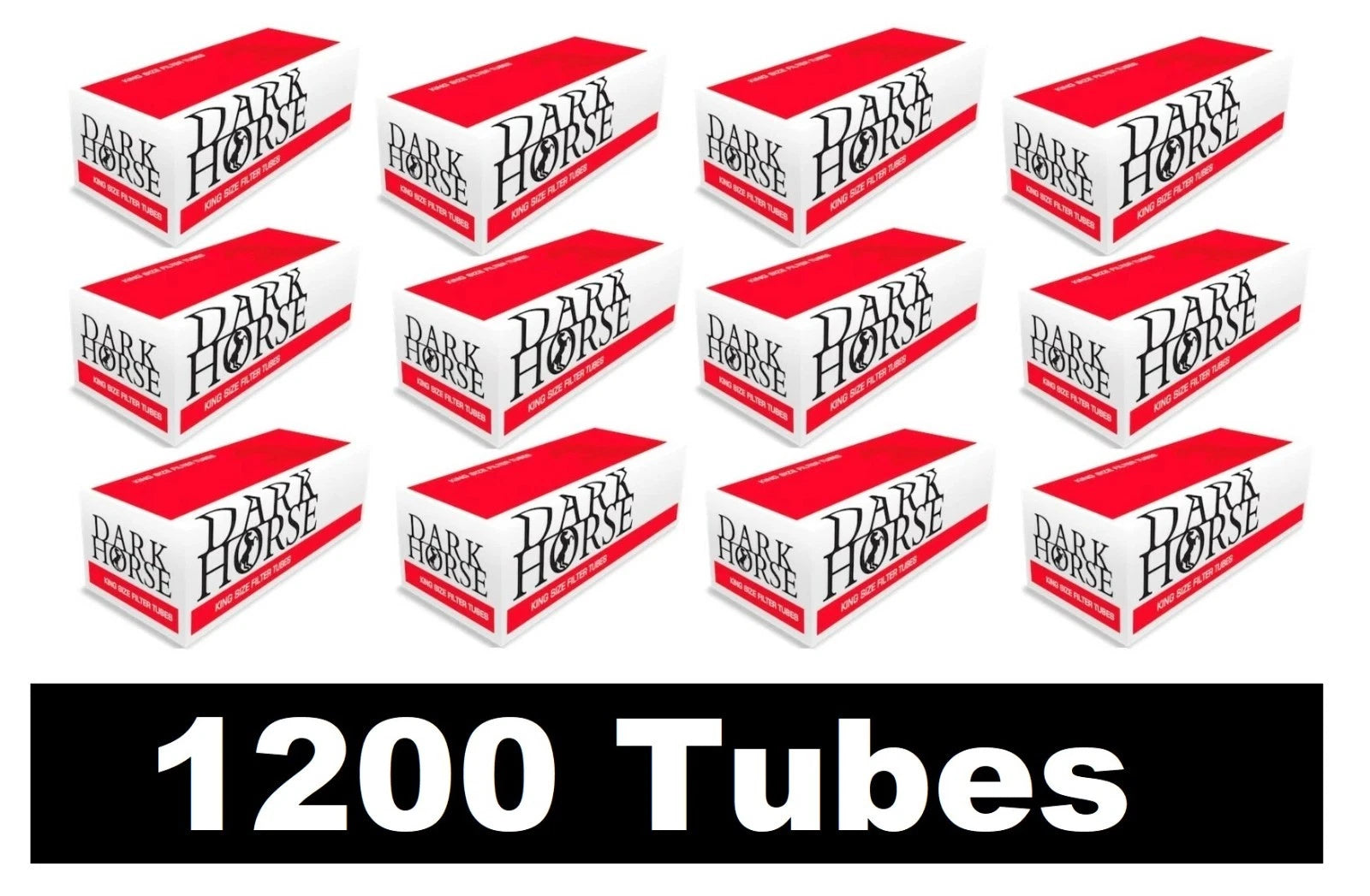 1200pcs Dark Horse Cigarette Tobacco Tubes King Size Brand New (12 x Pk100)