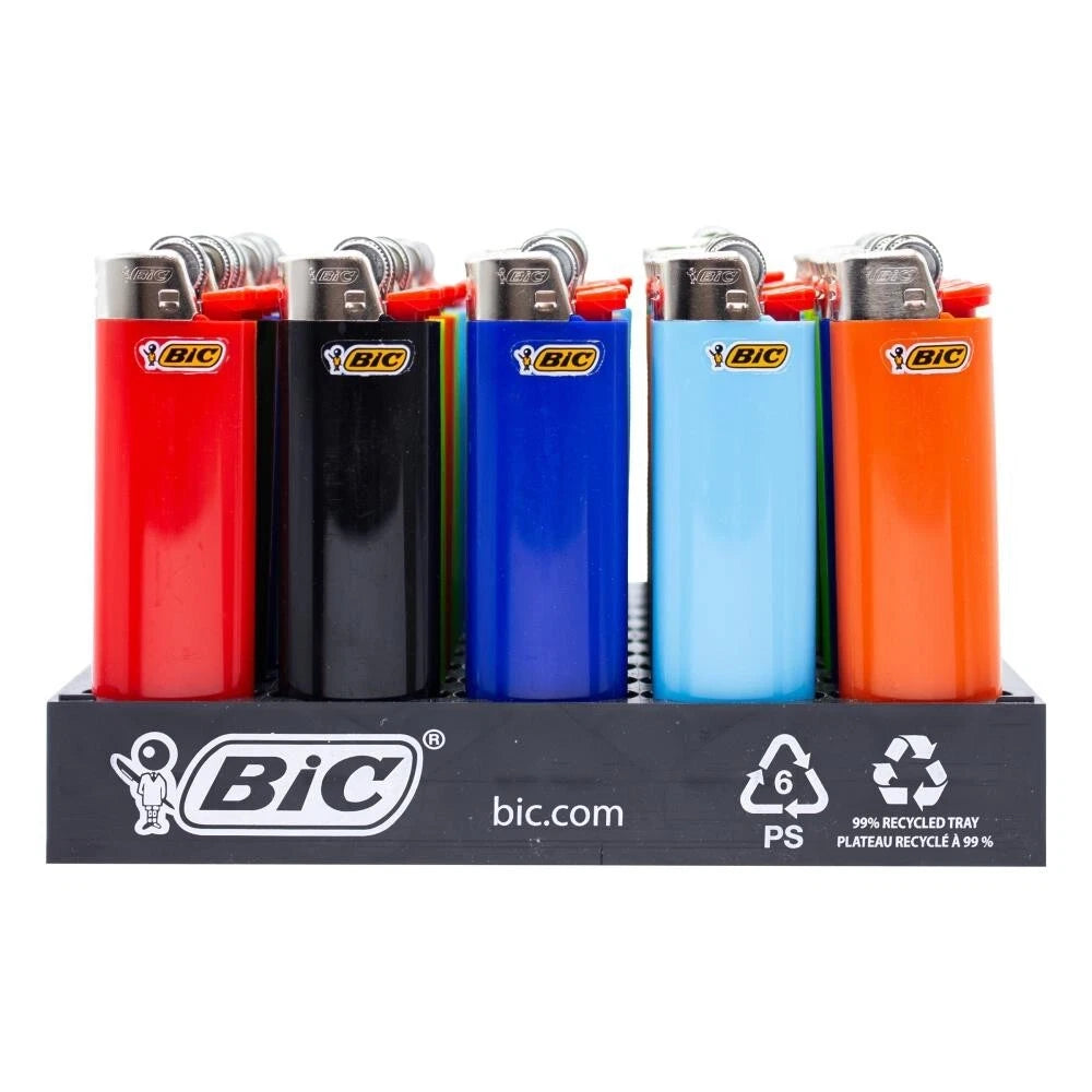 10 x Bic Lighters Genuine J26 Maxi Cigarette Lighter Brand New" Assorted colour"